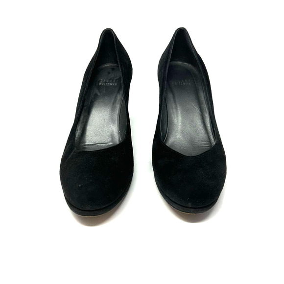 Stuart Weitzman size 8 black suede heels JW408932 M width - Picture 2 of 9